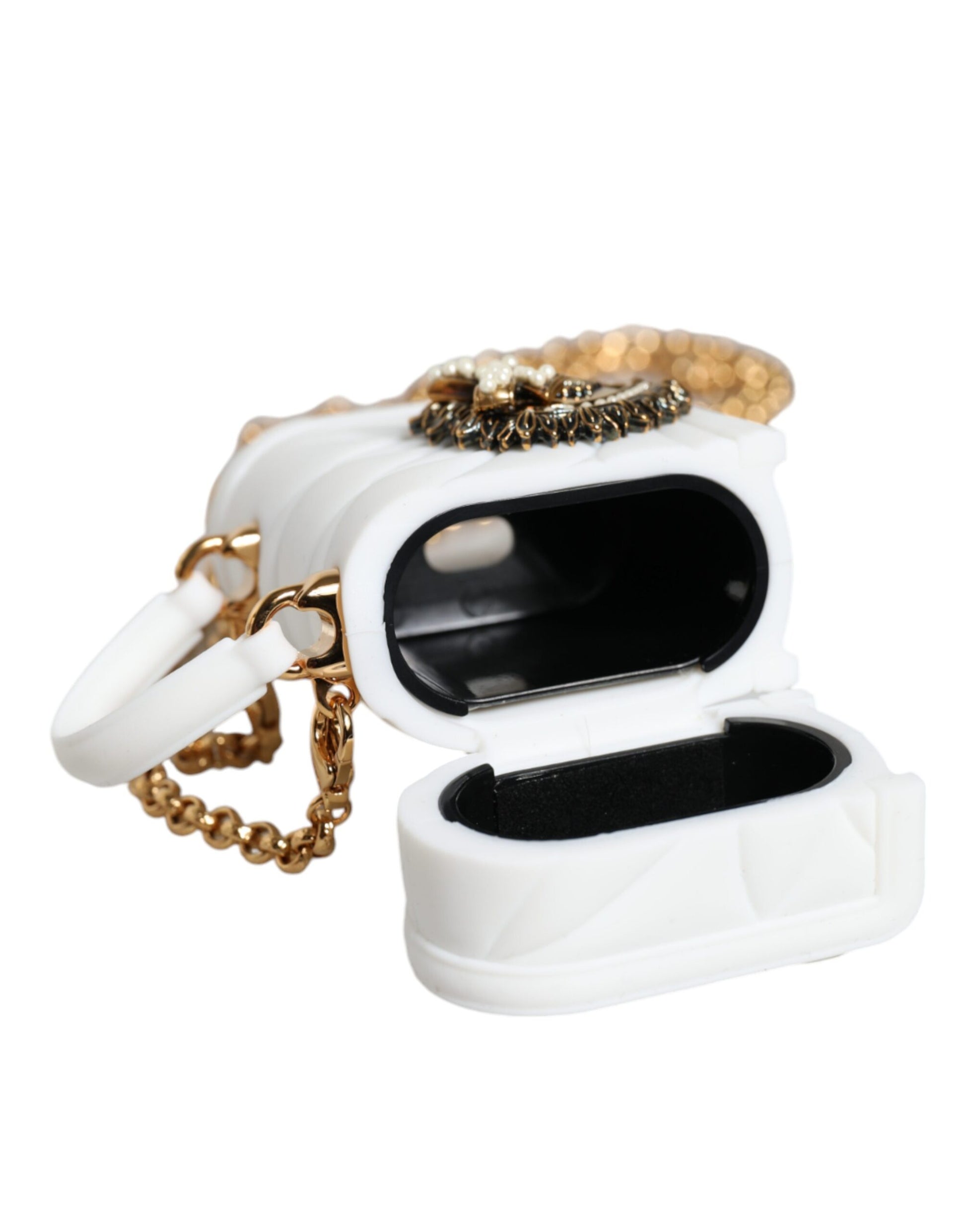 Dolce & Gabbana White Silicone Devotion Heart Cover Hand Bag Airpod Case - KALAJ