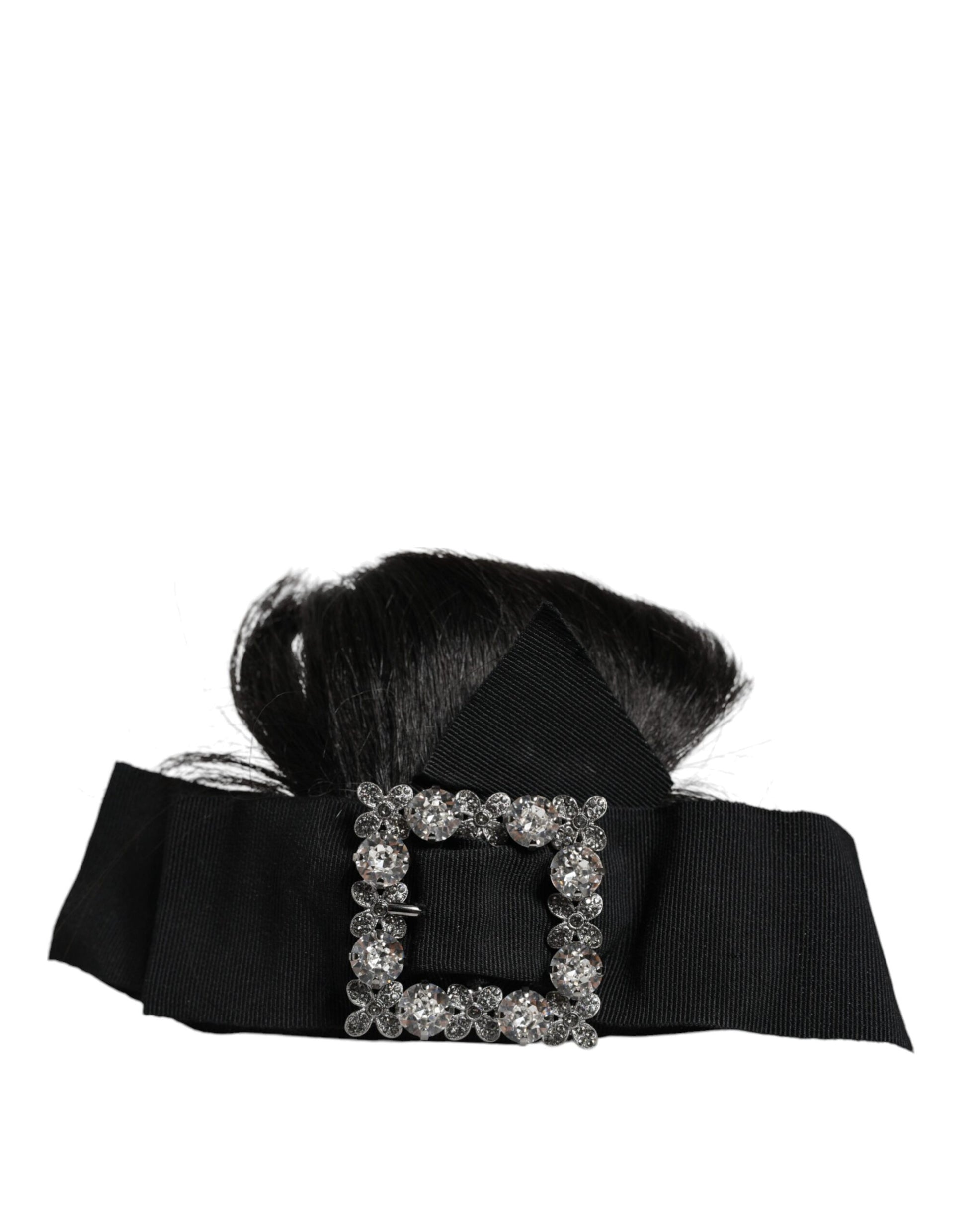 Dolce & Gabbana Black Hair Parrucchiera Crystal Headband Diadem - KALAJ