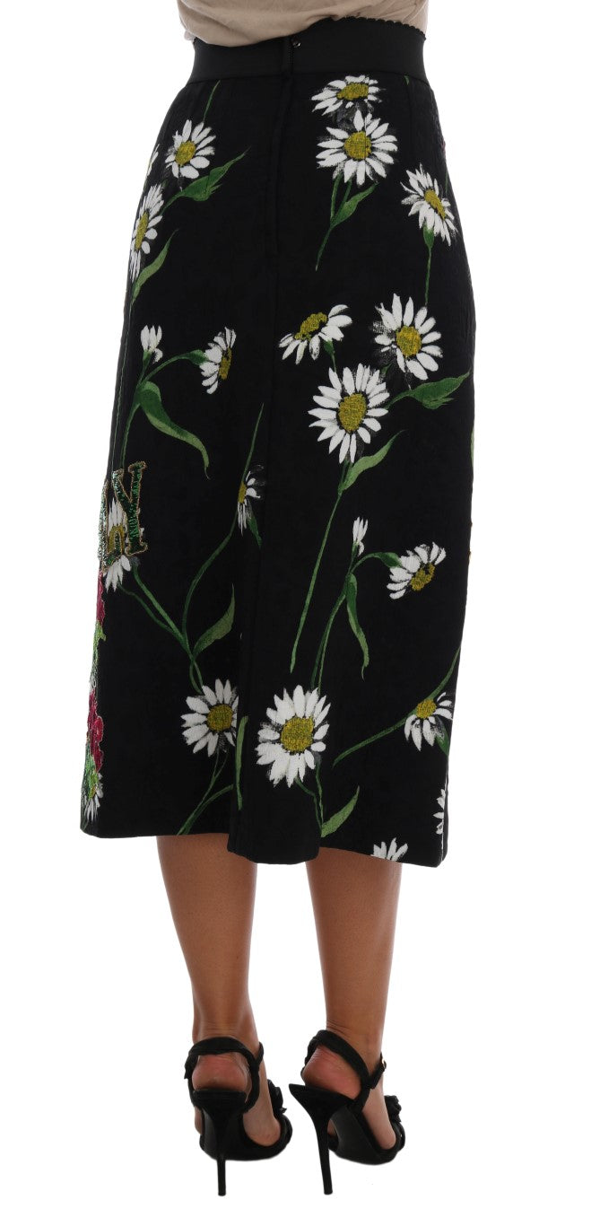 Dolce & Gabbana Embellished A-Line Mid-Calf Skirt