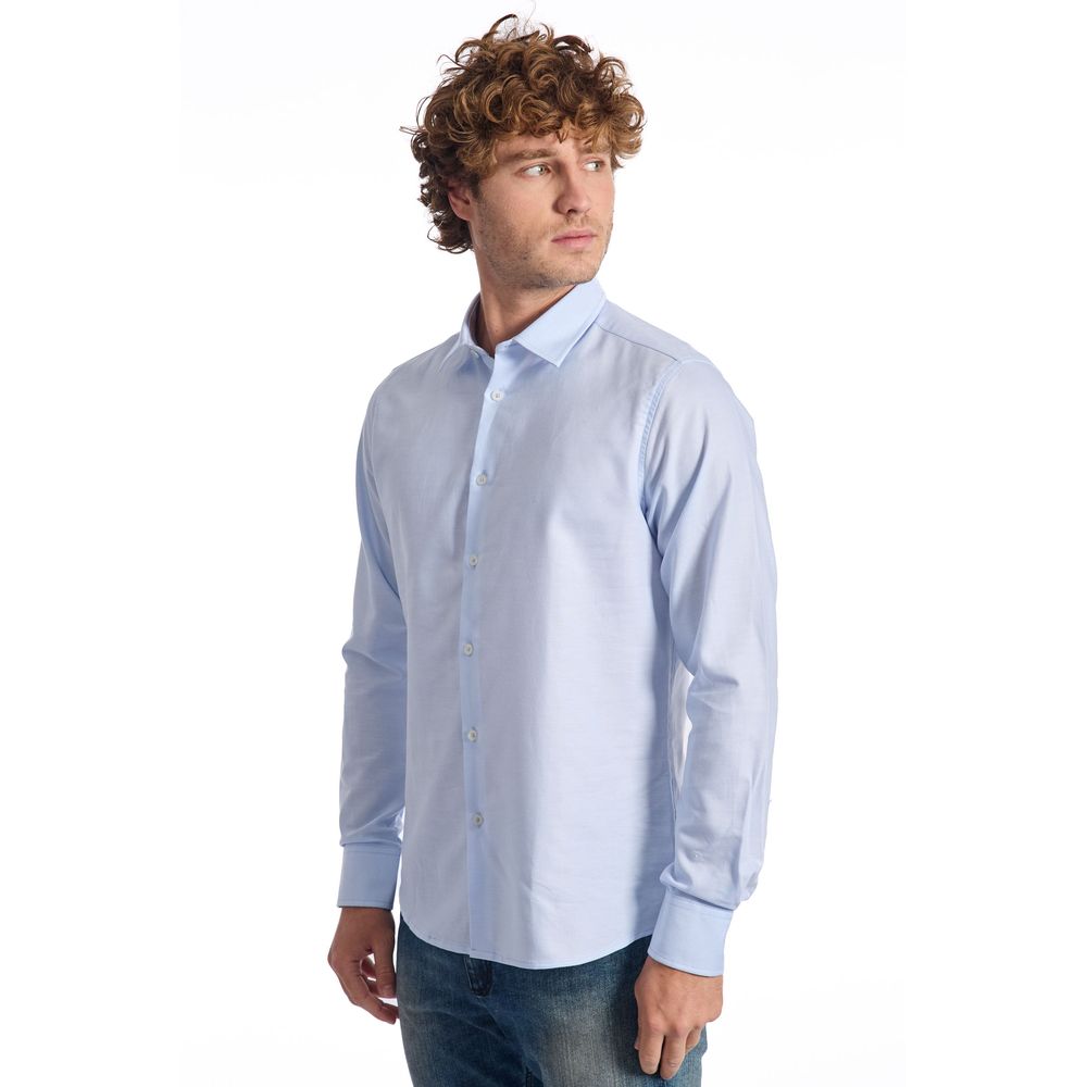 Baldinini Trend Light Blue Cotton Men Shirt