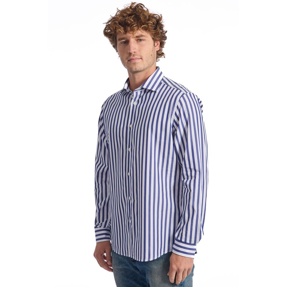 Baldinini Trend Blue Cotton Men Shirt