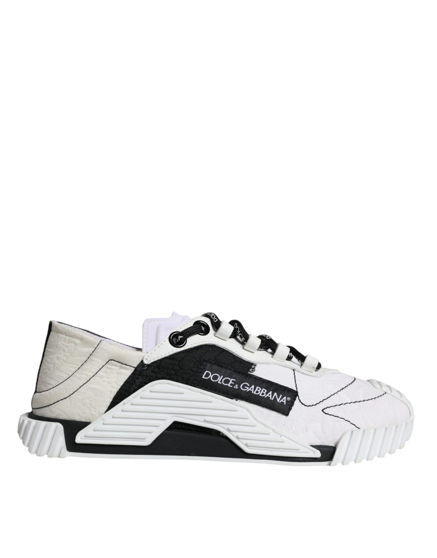 Dolce & Gabbana White Black Low Top NS1 Sneakers Shoes