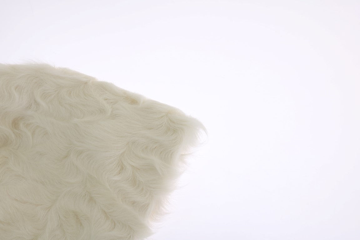 Dolce & Gabbana Elegant White Fur Beanie Luxury Winter Hat - KALAJ