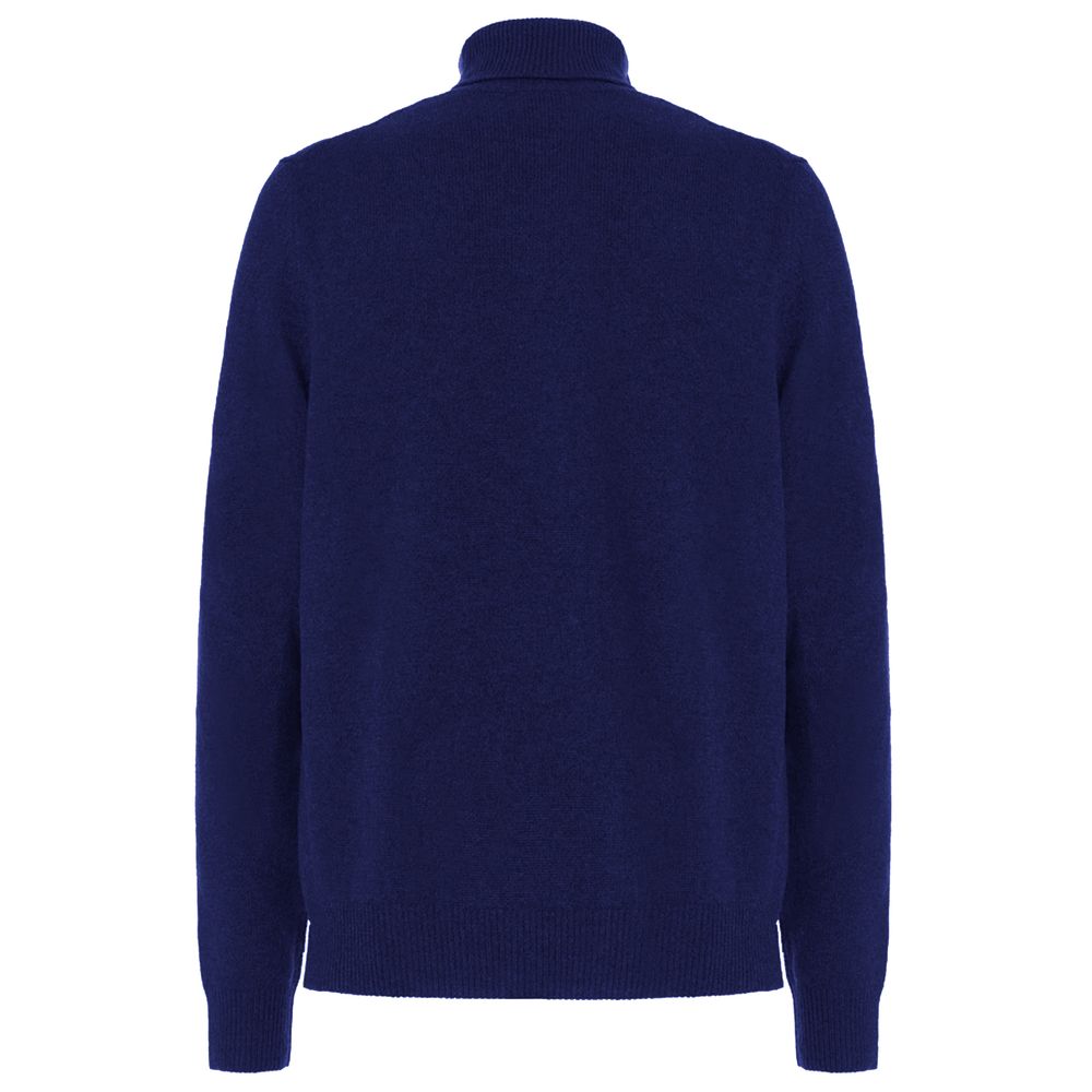 Malo Blue Wool Men's Turtleneck Sweater