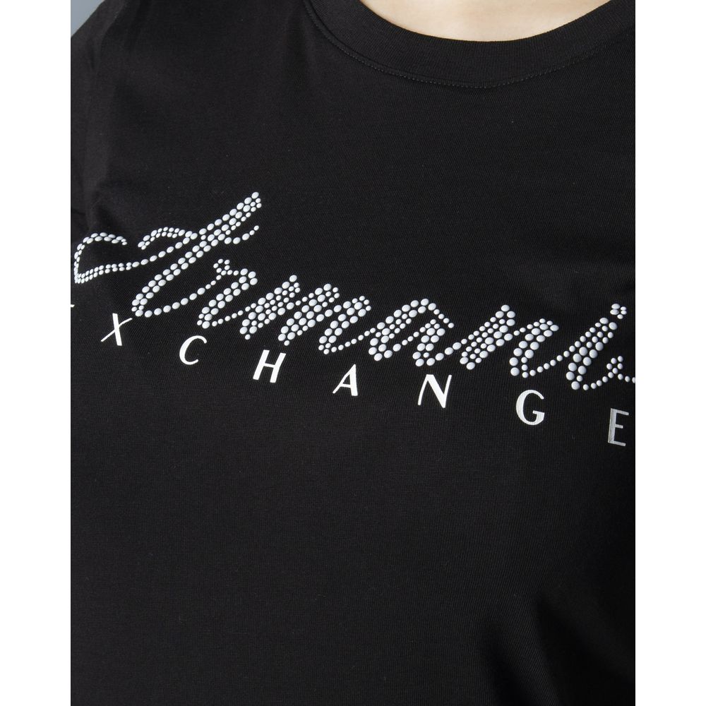 Armani Exchange Black Cotton Tops & T-Shirt