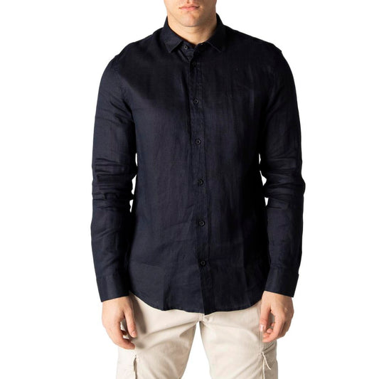 Armani Exchange Blue Linen Shirt