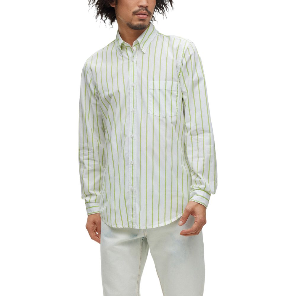 Hugo Boss Green Cotton Shirt