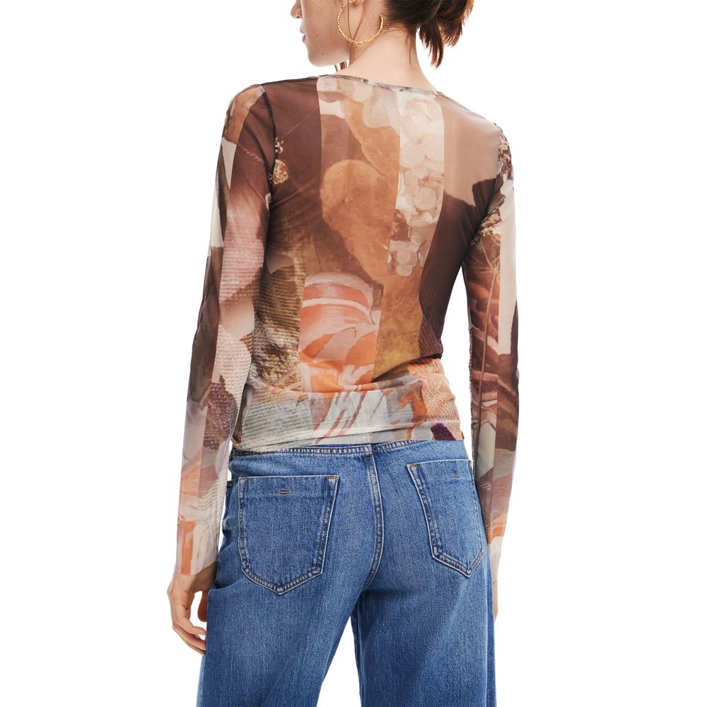 Desigual Brown Polyester Tops & T-Shirt