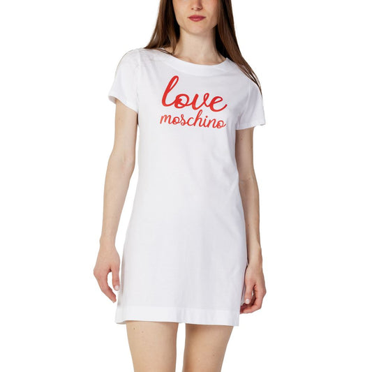 Love Moschino White Cotton Dress