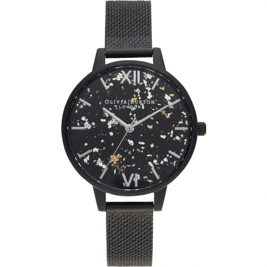 Olivia Burton Black Steel Watch