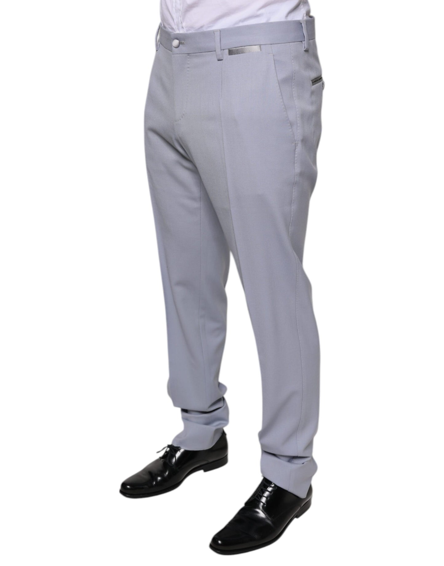 Dolce & Gabbana Light Gray Wool Formal Dress Pants