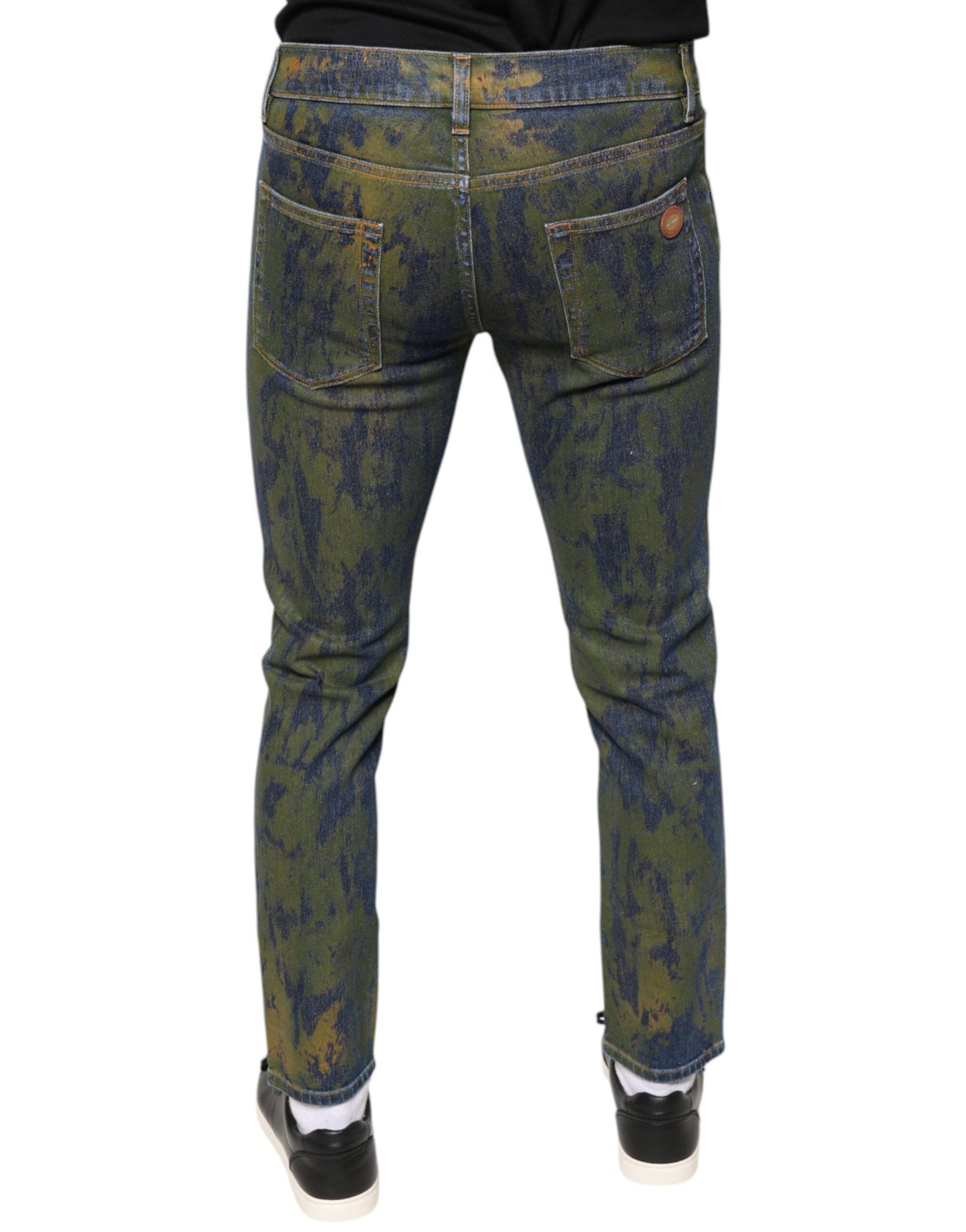 Dolce & Gabbana Blue Cotton Dye Slim Fit Men Denim Jeans