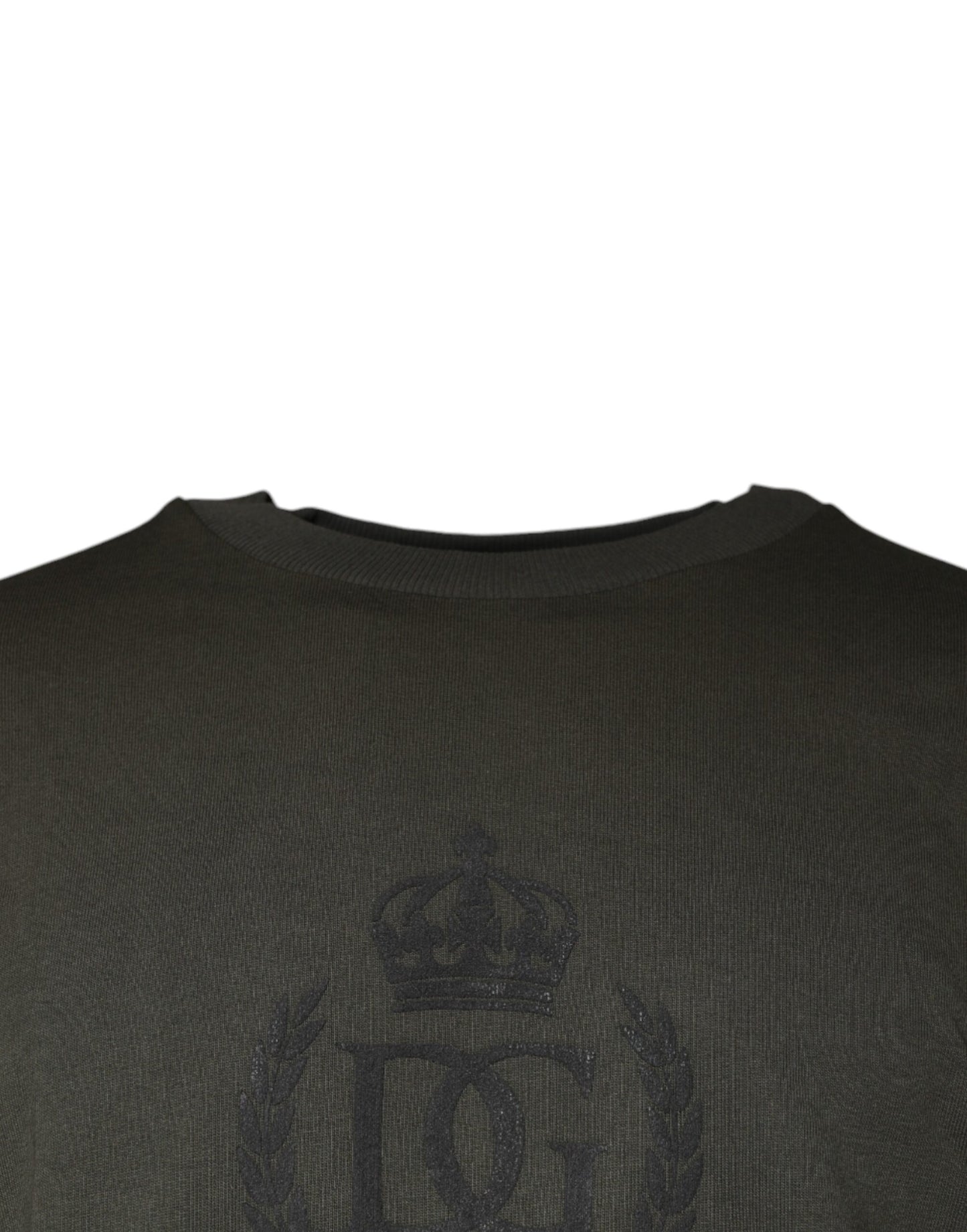 Dolce & Gabbana Army Green Crown Cotton Sweatshirt Sweater