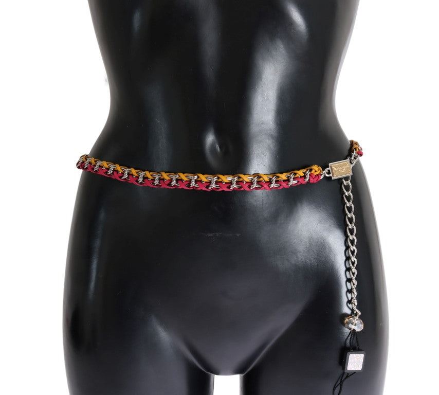 Dolce & Gabbana Elegant Multicolor Crystal-Embellished Belt - KALAJ