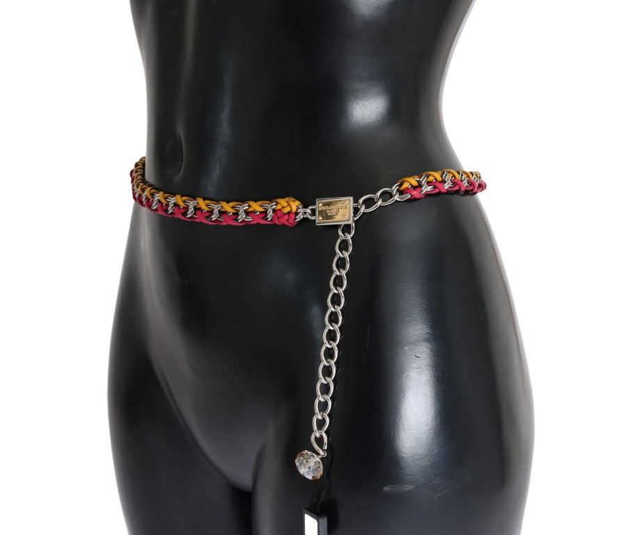 Dolce & Gabbana Elegant Multicolor Crystal-Embellished Belt - KALAJ