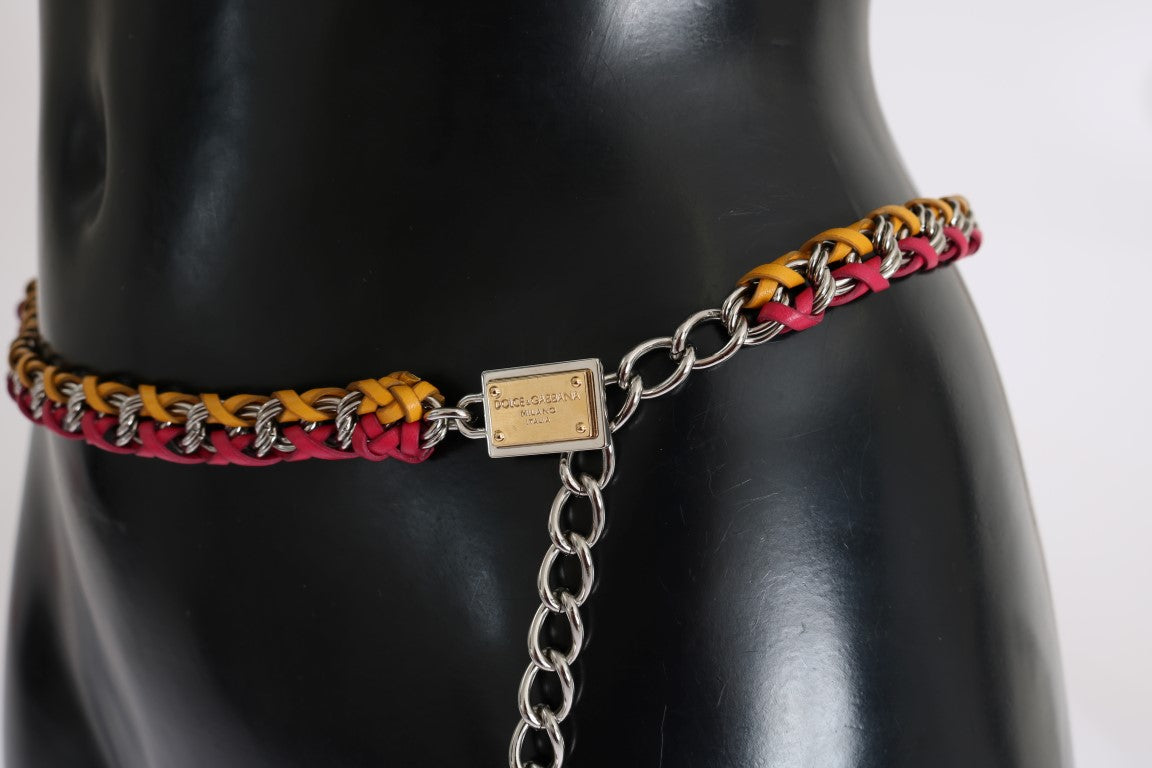 Dolce & Gabbana Elegant Multicolor Crystal-Embellished Belt - KALAJ