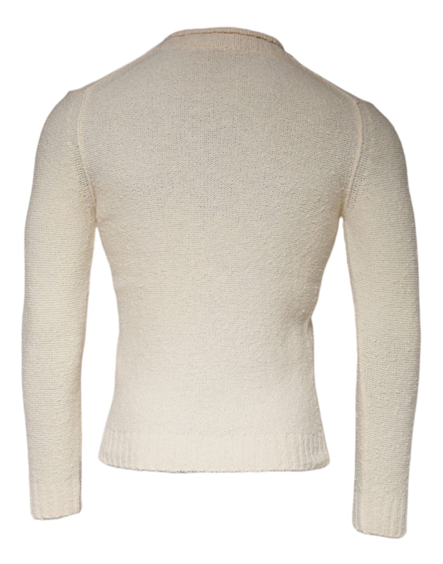 KANGRA Beige Wool Knit Long Sleeve Round Neck Pullover Sweater