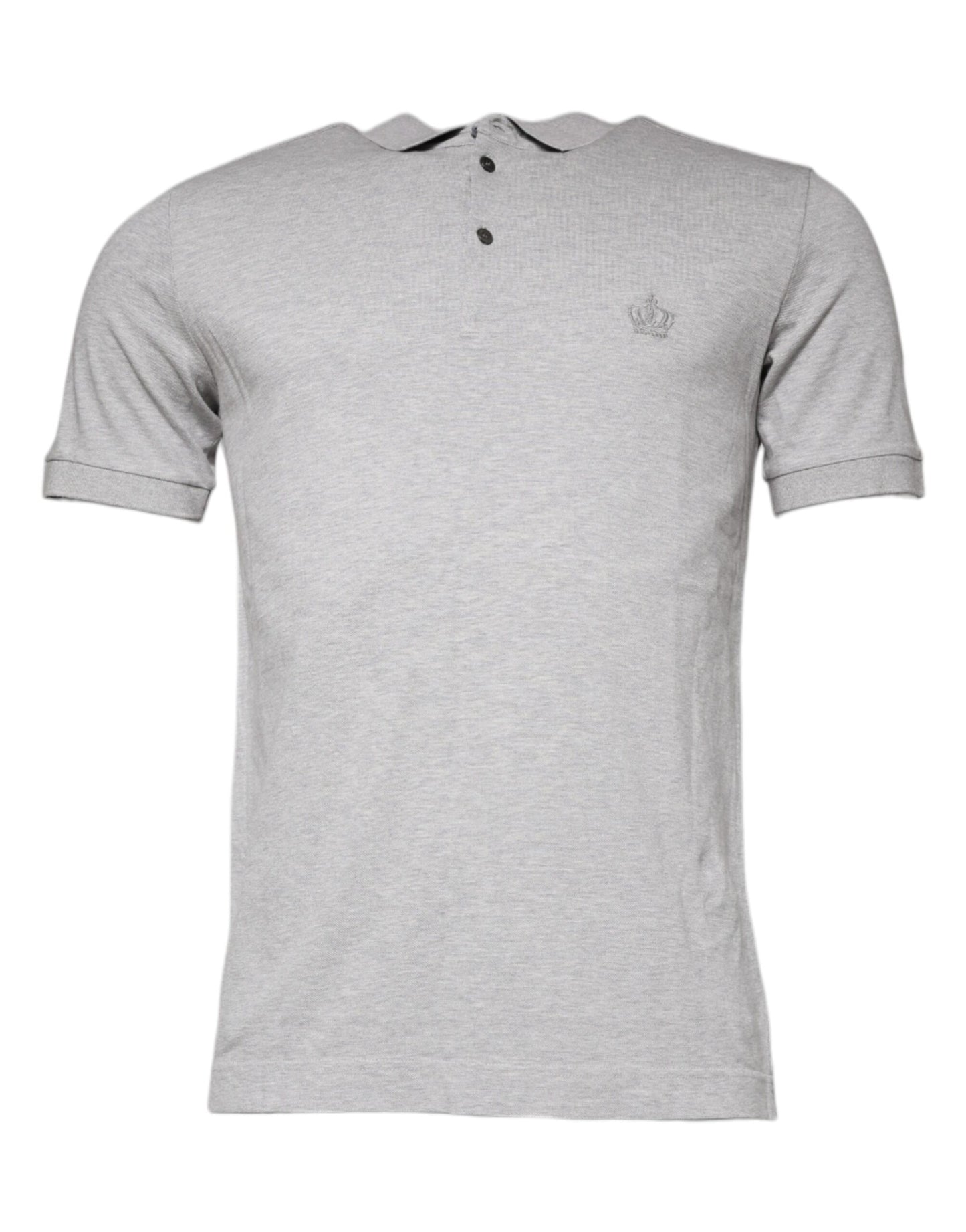 Dolce & Gabbana Gray Crown Collared ShortSleeve Polo T-shirt