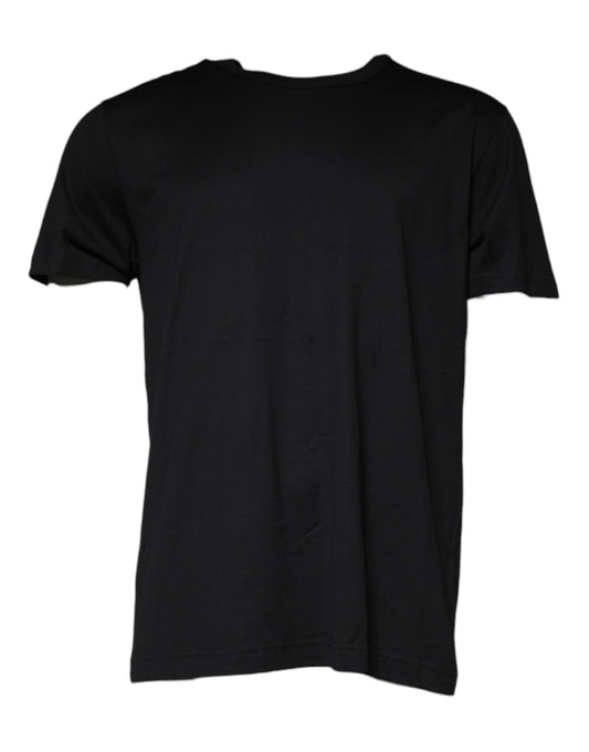 Dolce & Gabbana Black Cotton Shorts Sleeves Crewneck T-shirt