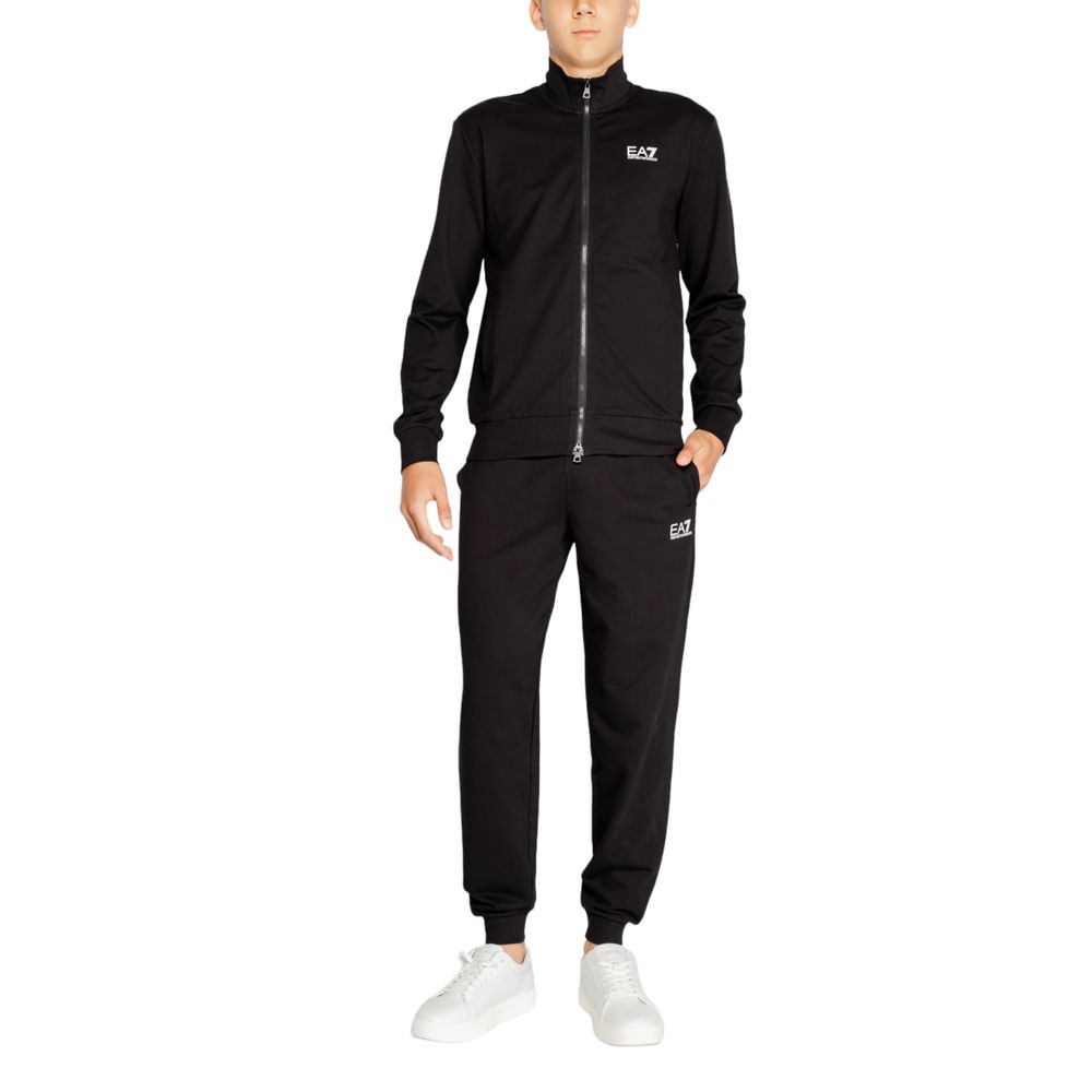 EA7 Emporio Armani Black Cotton Sweatsuit