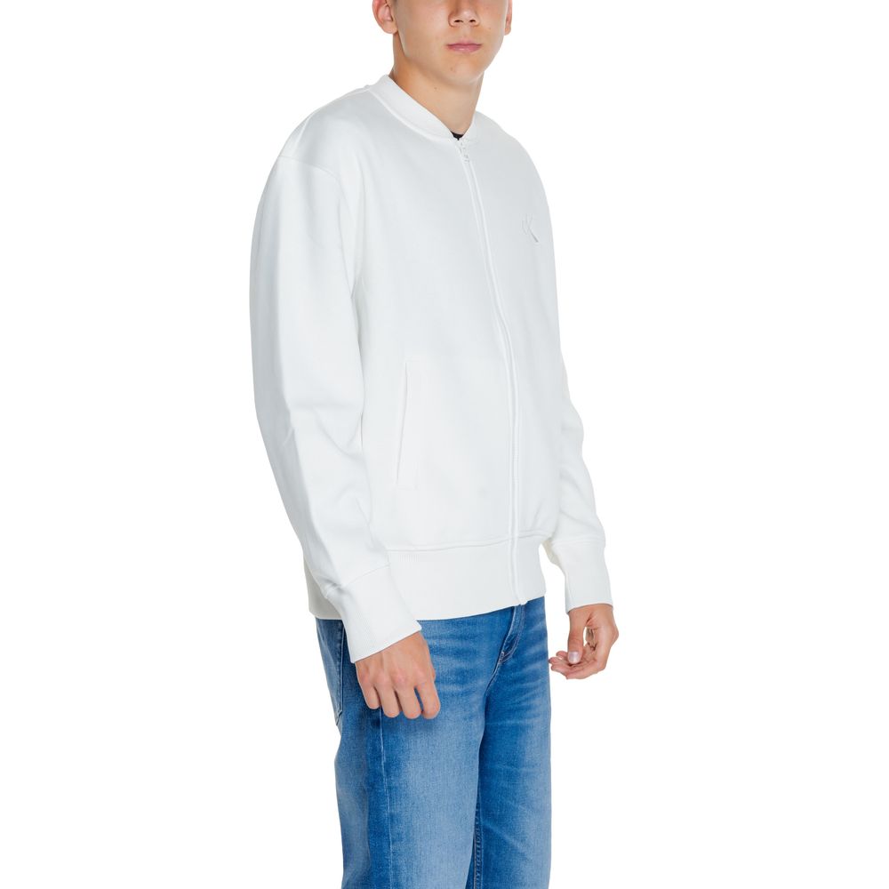 Calvin Klein Jeans White Cotton Rigenerato Sweater