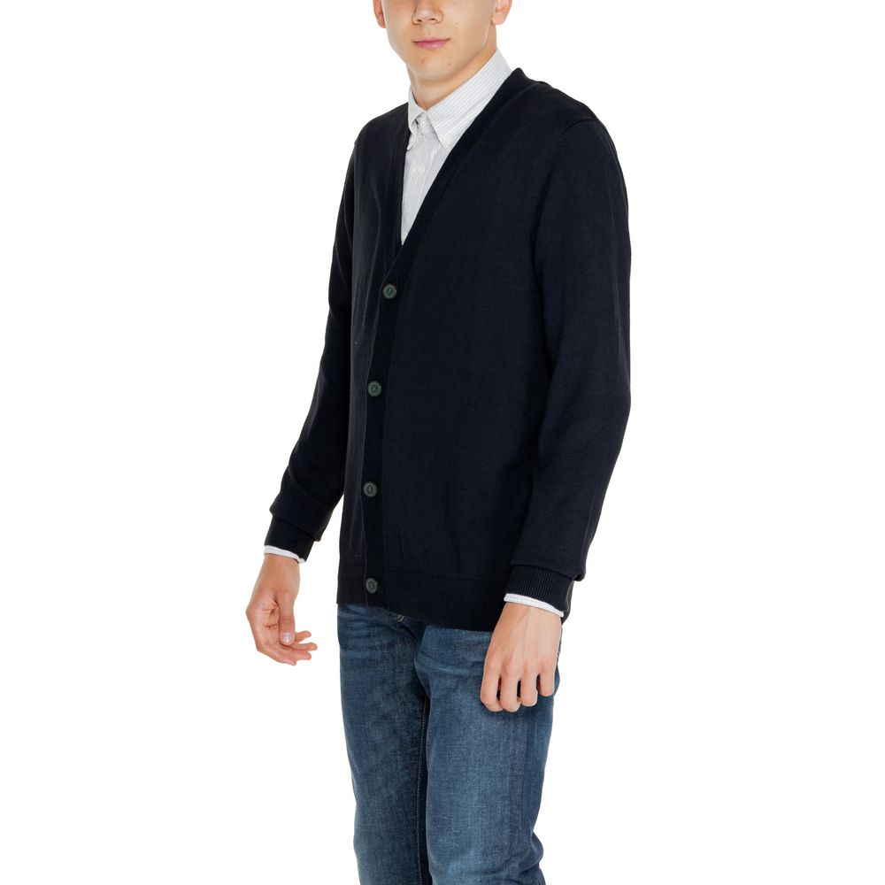 Jack Jones Black Cotton Cardigan