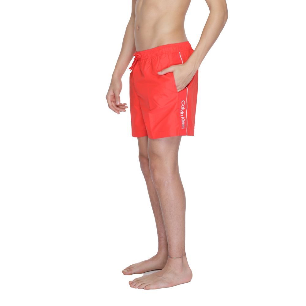 Calvin Klein Red Recycled Polyester Swimwear