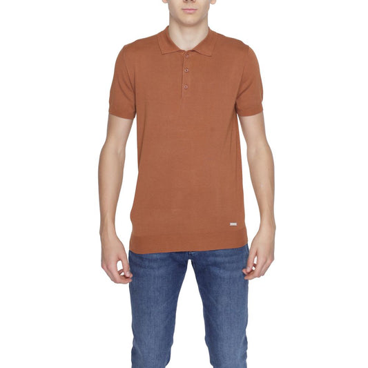 Gianni Lupo Brown Viscose Polo Shirt