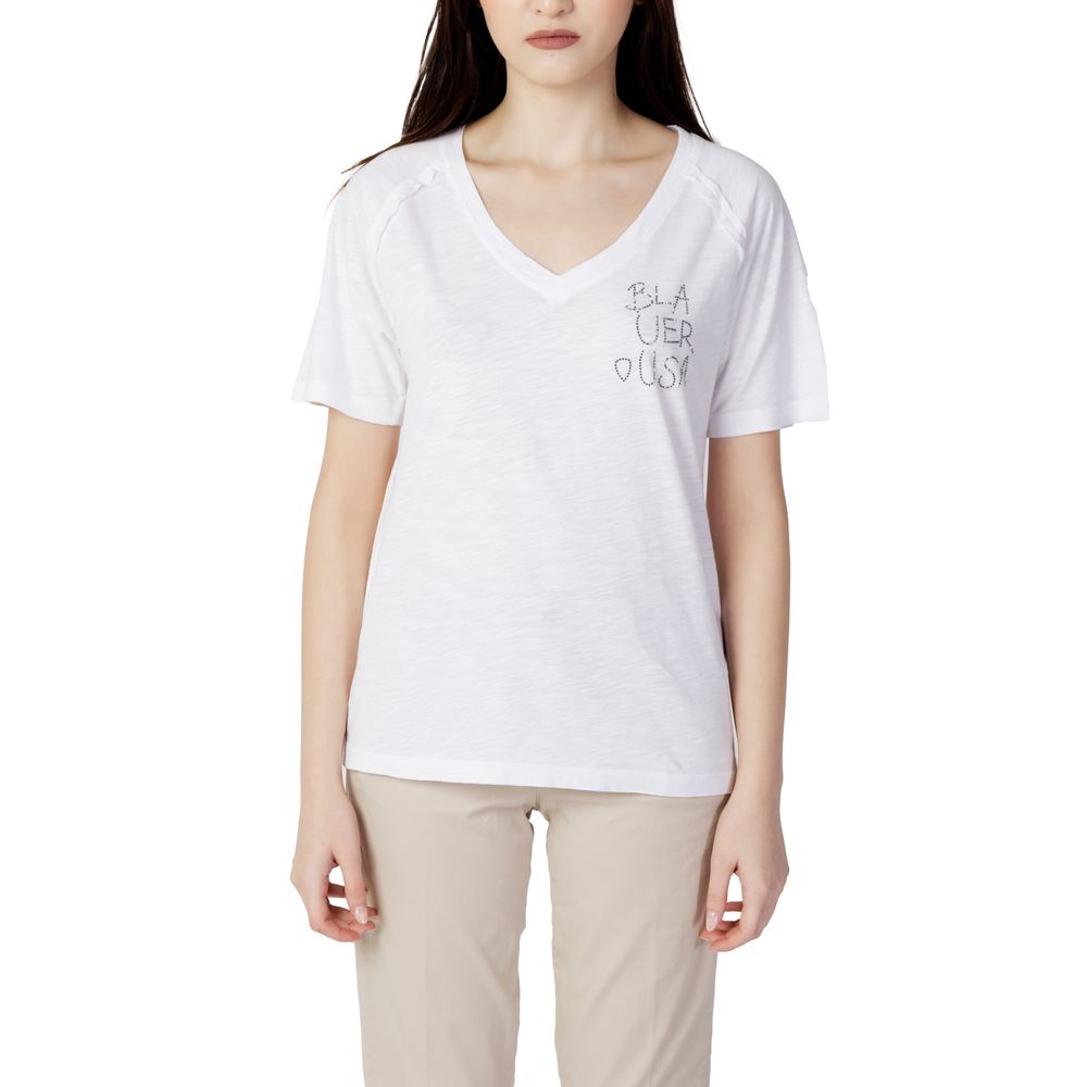 Blauer White Cotton Tops & T-Shirt