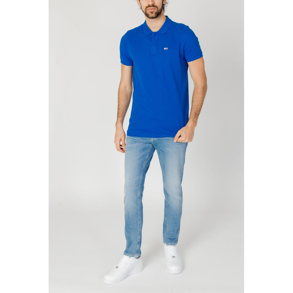 Tommy Hilfiger Jeans Blue Cotton Polo Shirt