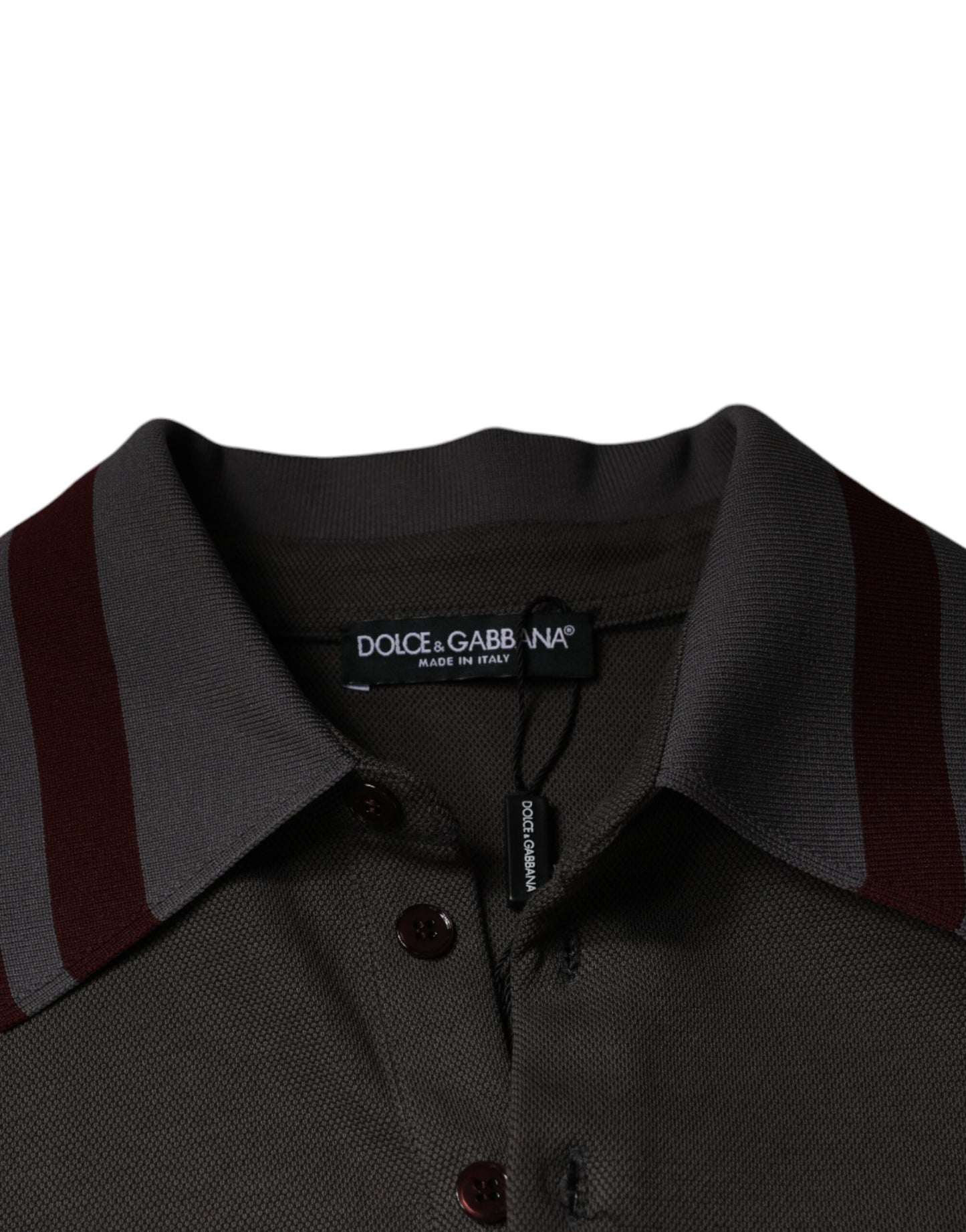 Dolce & Gabbana Gray DG Embroidery Collared Men Polo T-shirt