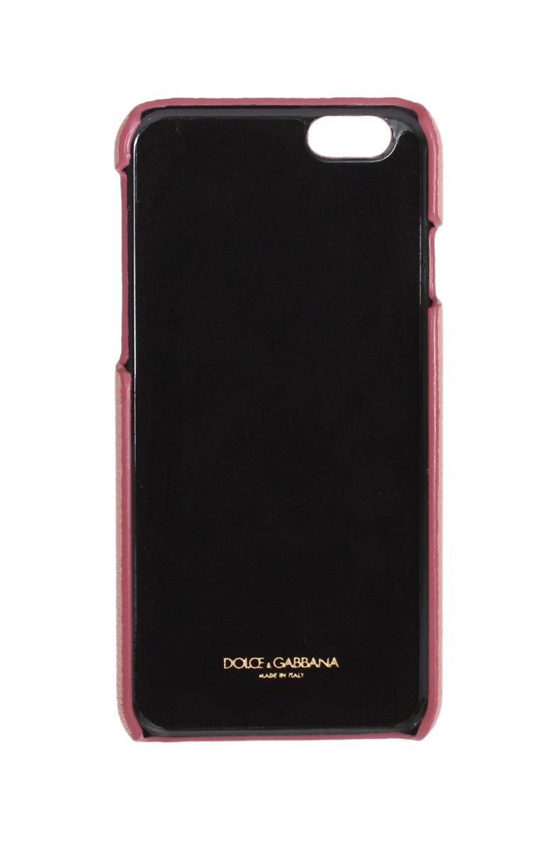 Dolce & Gabbana Chic Pink Leather Crystal iPhone Case - KALAJ