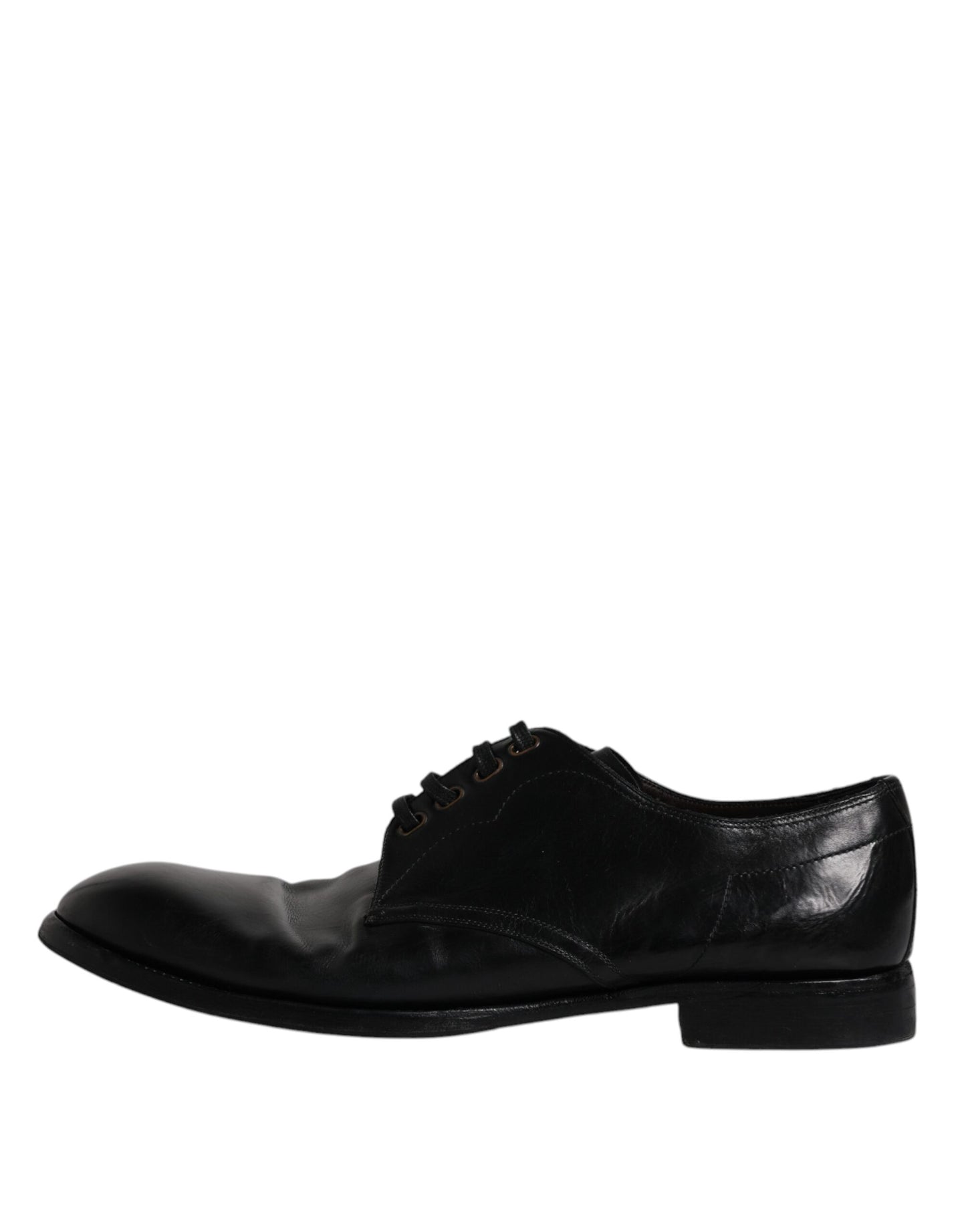 Dolce & Gabbana Black Leather Derby Formal Men Dress Shoes