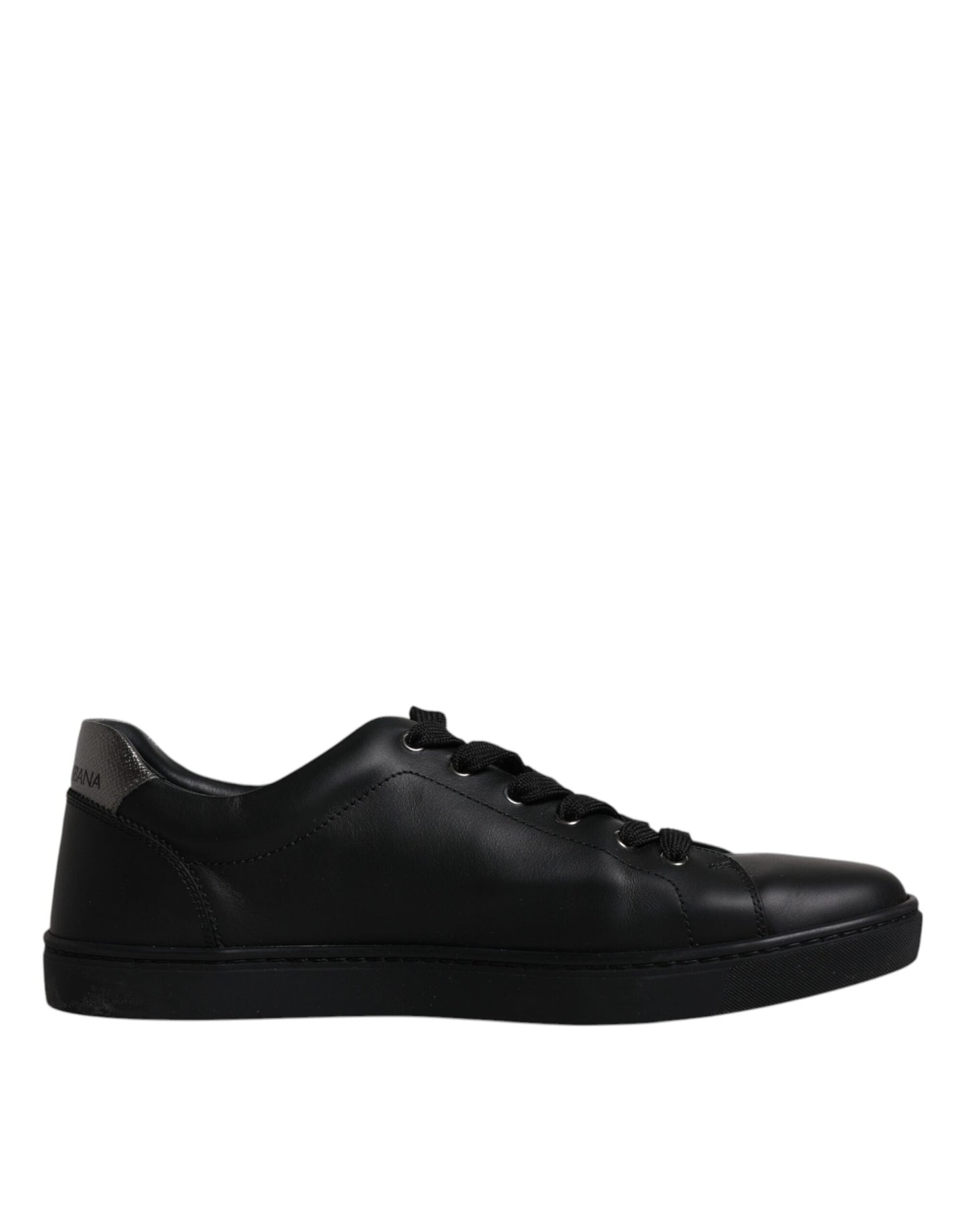 Dolce & Gabbana Black Leather London Heart Men Sneakers Shoes