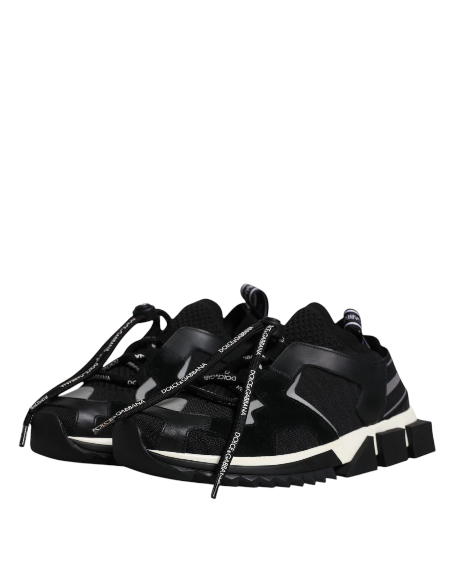 Dolce & Gabbana Black White Logo Sorrento Mens Sneakers Shoes