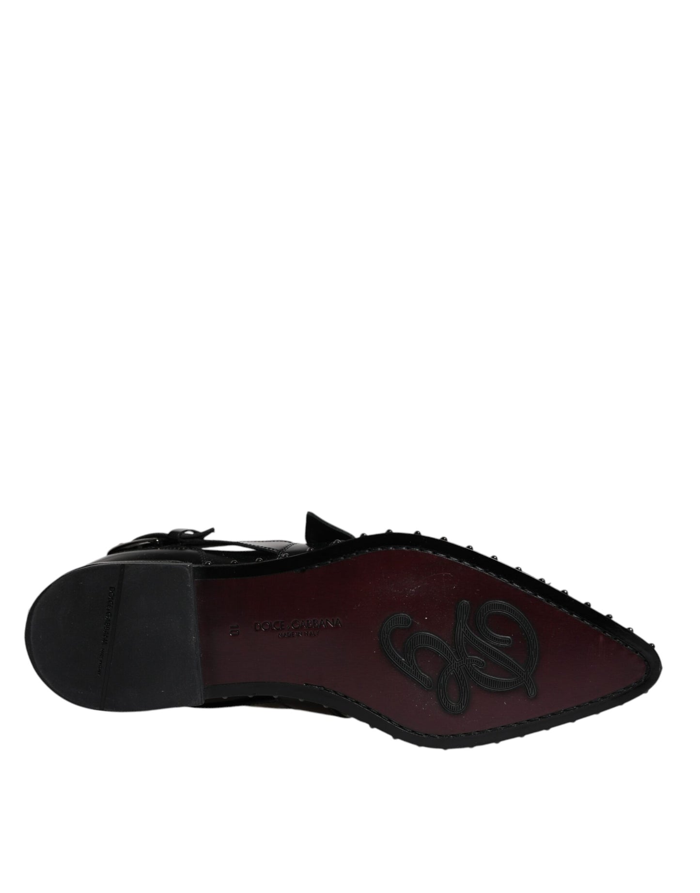 Dolce & Gabbana Black Embellished Derby Monk Strap Shoes