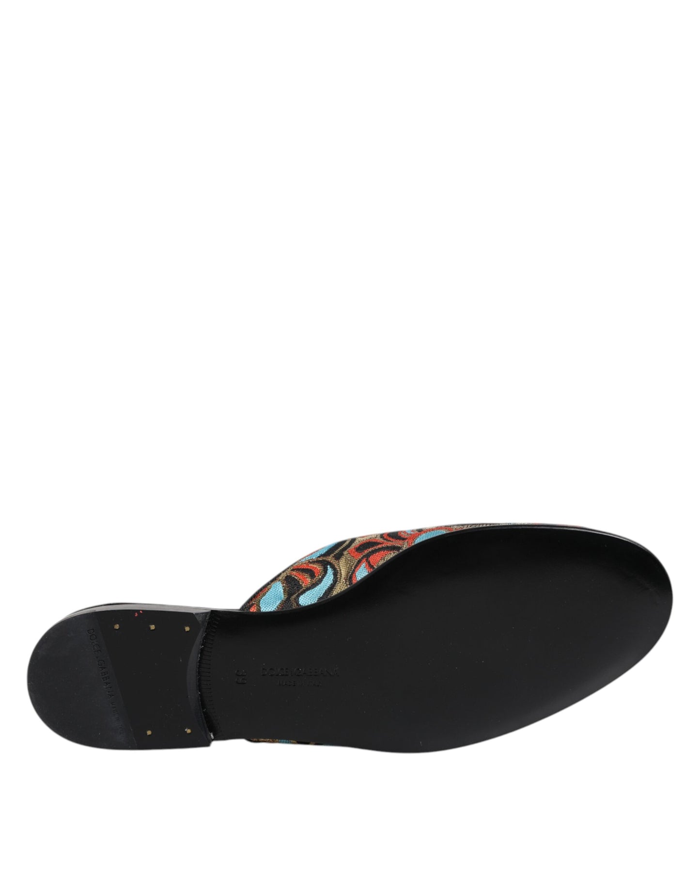 Dolce & Gabbana Multicolor Jacquard Logo Flat Sandals Shoes