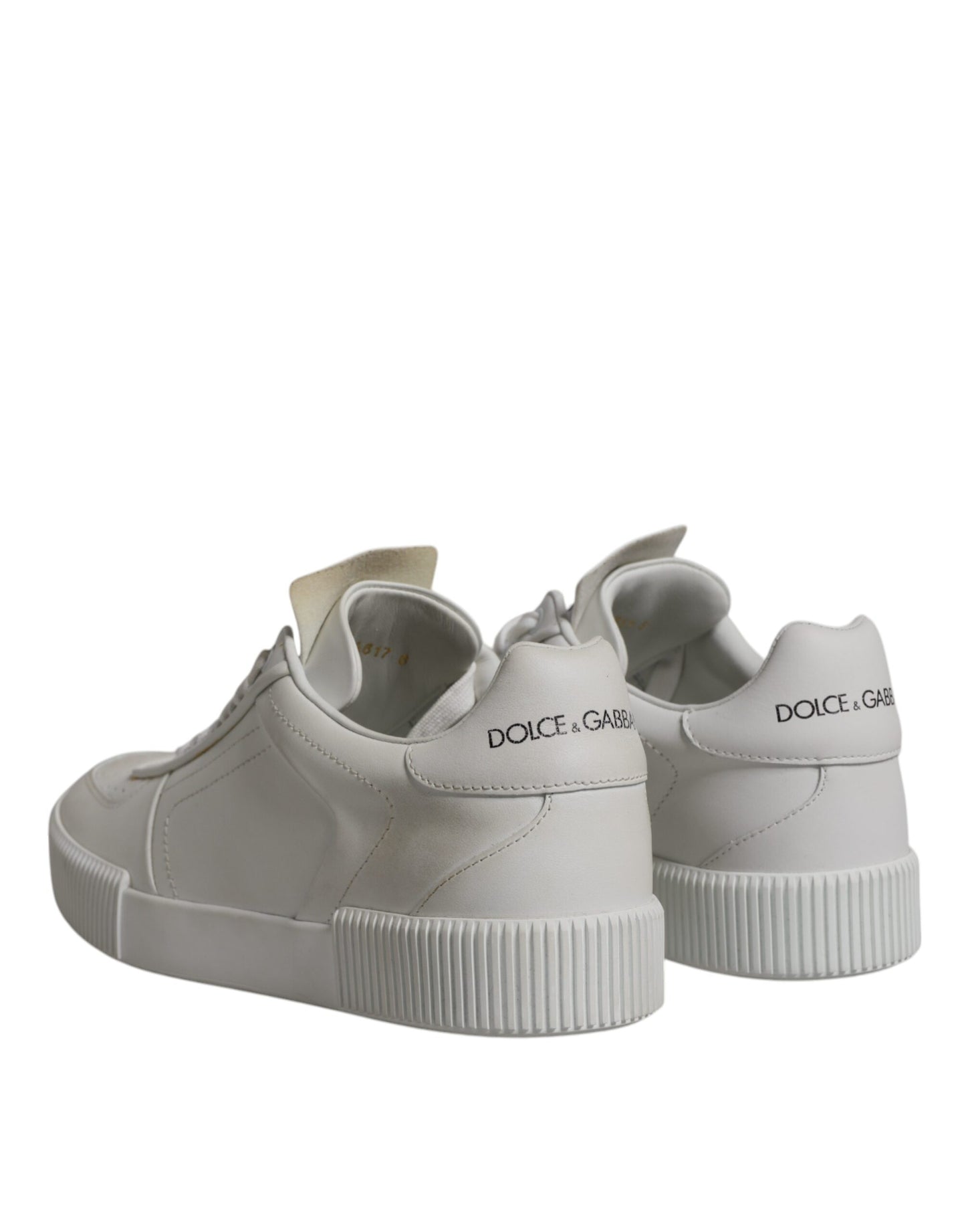 Dolce & Gabbana White Miami Leather Low Top Sneakers Shoes