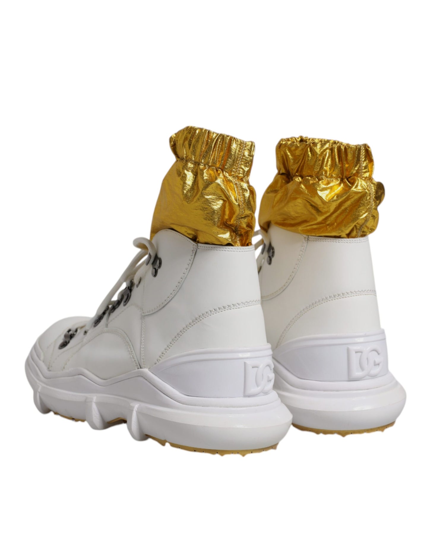 Dolce & Gabbana White Nylon Galileo High Top Sneakers Shoes