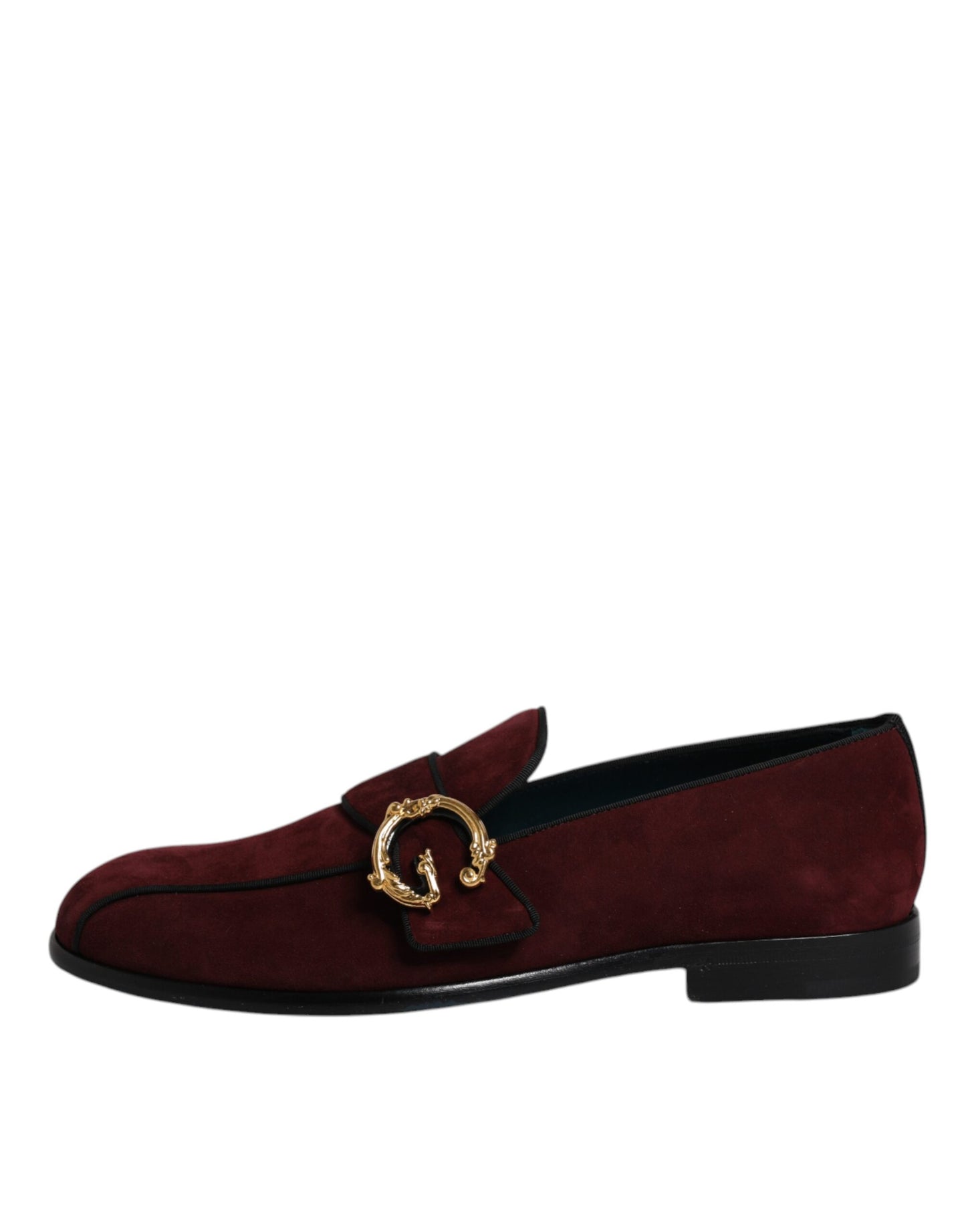 Dolce & Gabbana Bordeaux Suede Loafers Formal Men Dress Shoes