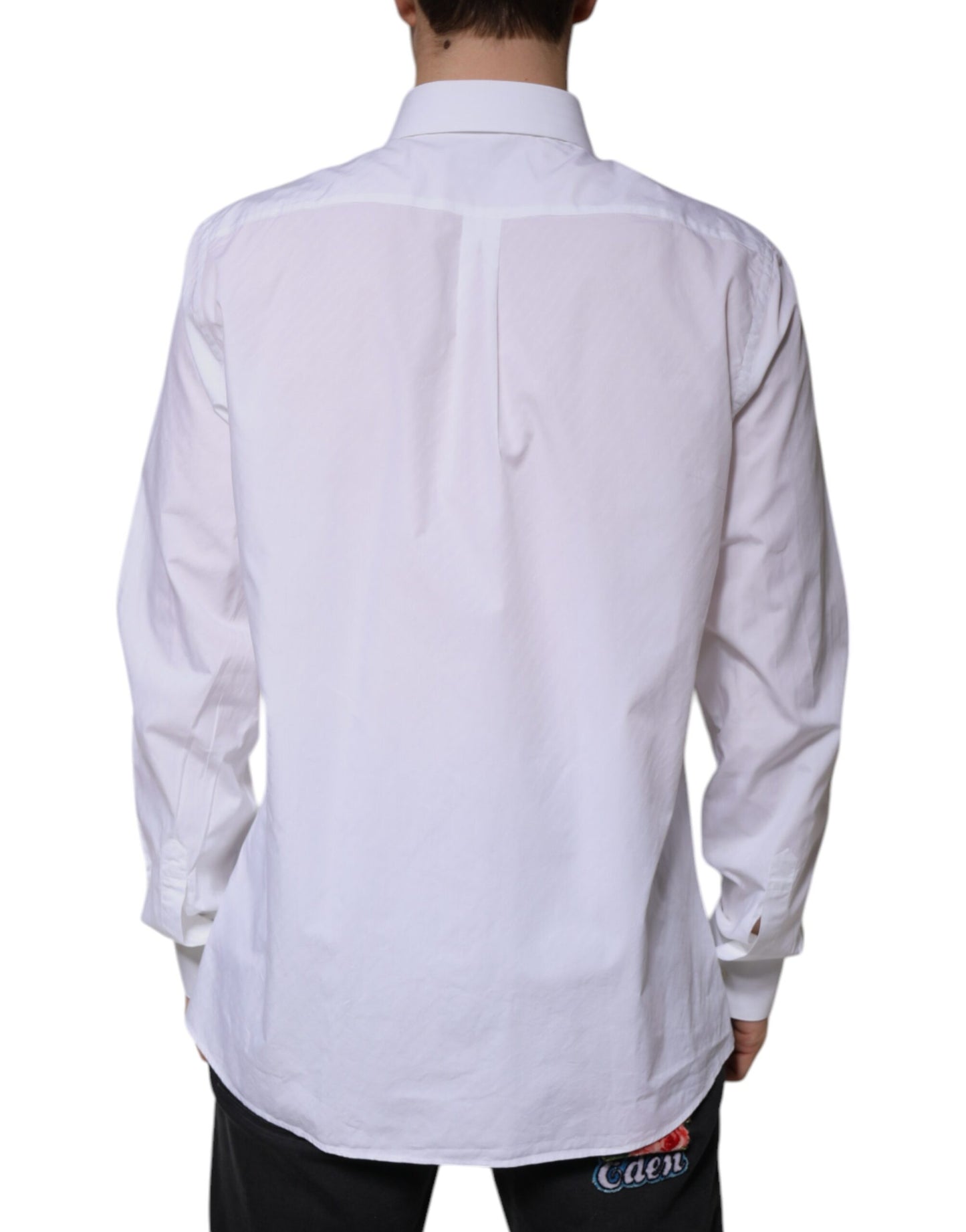 Dolce & Gabbana White Cotton Long Sleeve MARTINI Dress Shirt