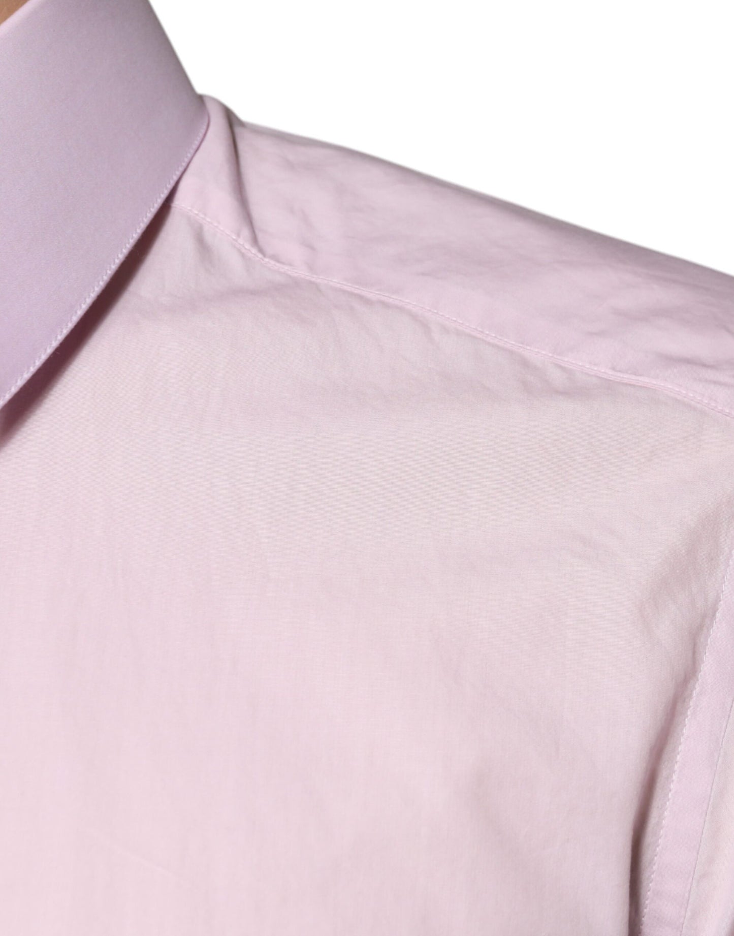 Dolce & Gabbana Light Pink Cotton Slim Fit GOLD Dress Shirt