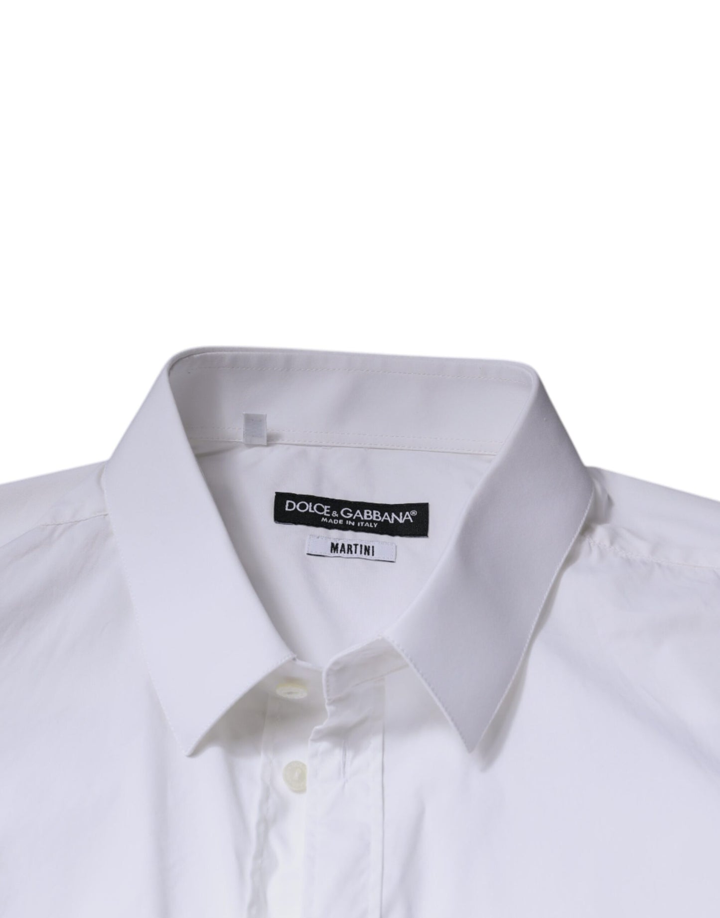 Dolce & Gabbana White Cotton Slim Fit MARTINI Dress Shirt