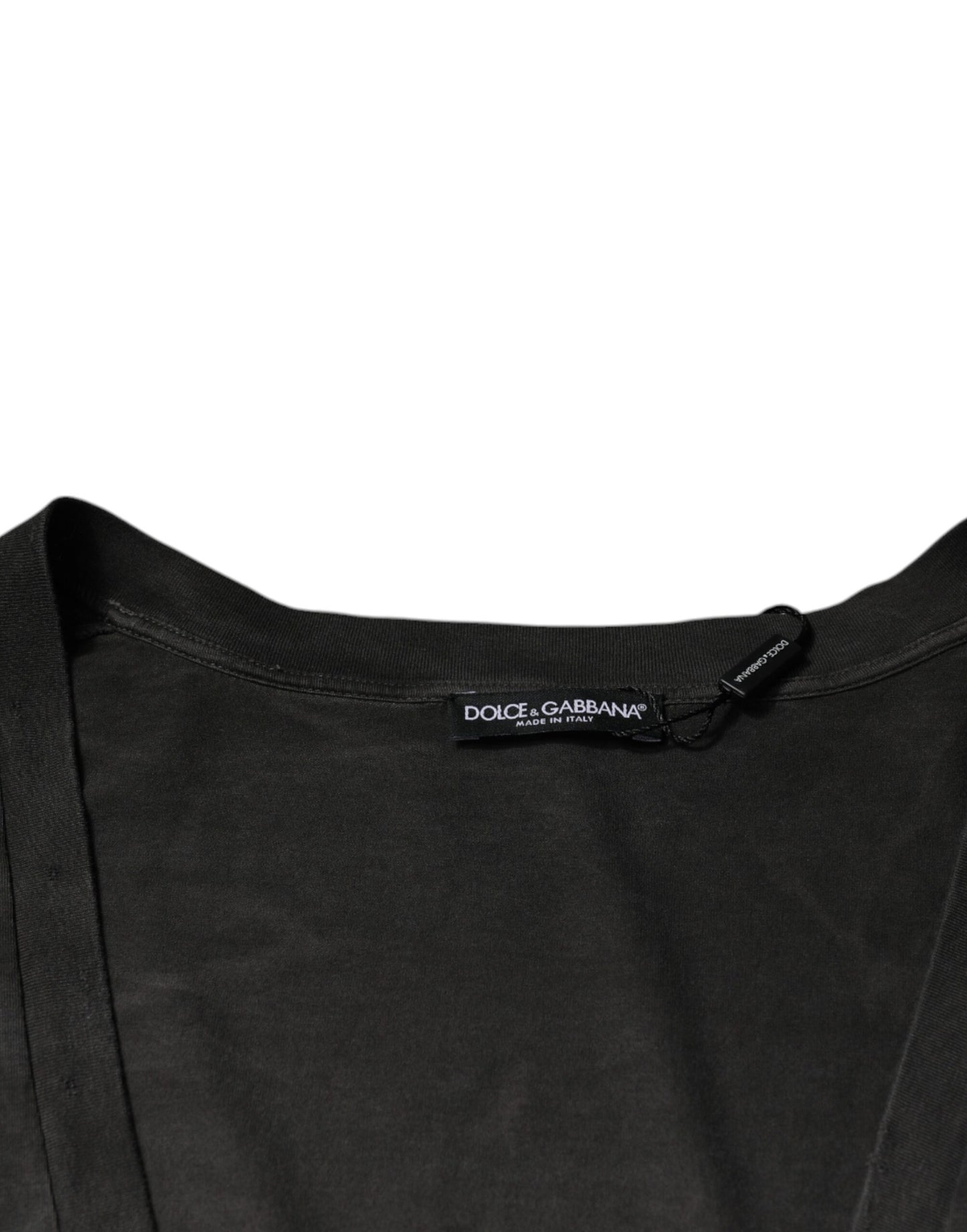 Dolce & Gabbana Black Cotton Crew Neck Short Sleeves T-shirt