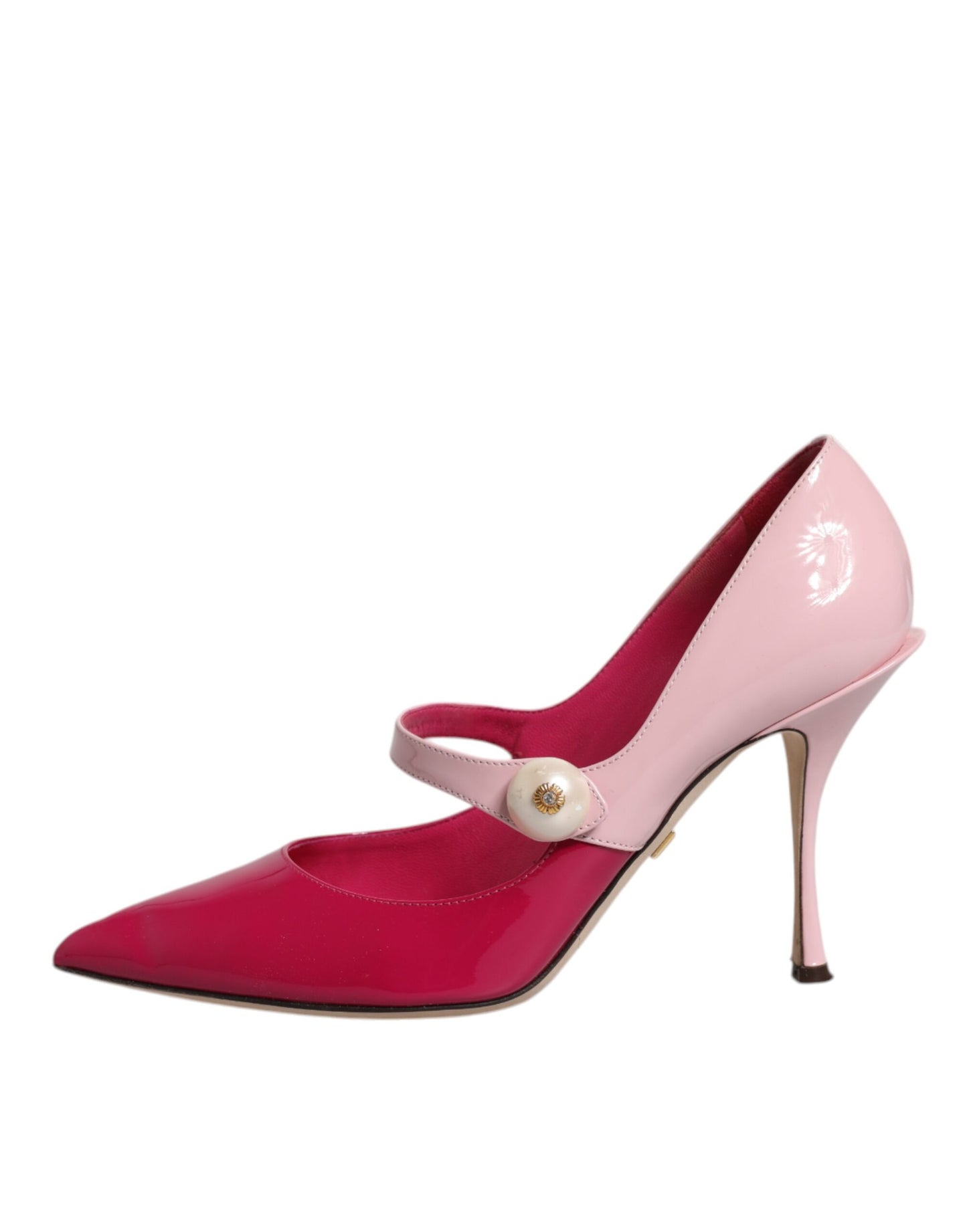 Dolce & Gabbana Two Tone Pink Leather Mary Jane Heels Pumps Shoes