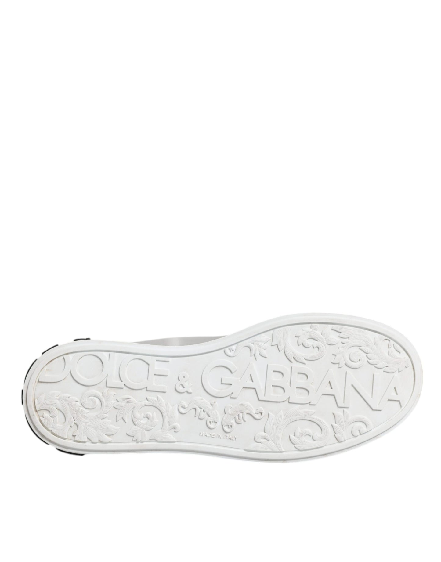 Dolce & Gabbana White Calf Leather Portofino Sneakers Shoes