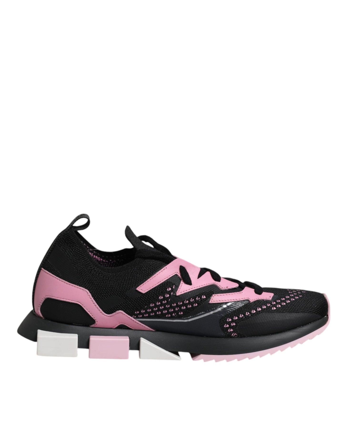 Dolce & Gabbana Black Pink SORRENTO Sport Stretch Sneakers Shoes