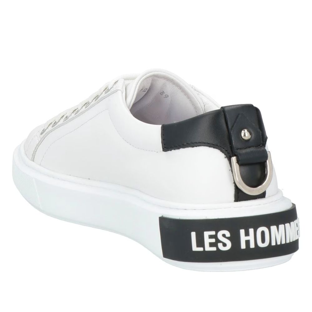 Les Hommes White Leather Di Calfskin Sneaker