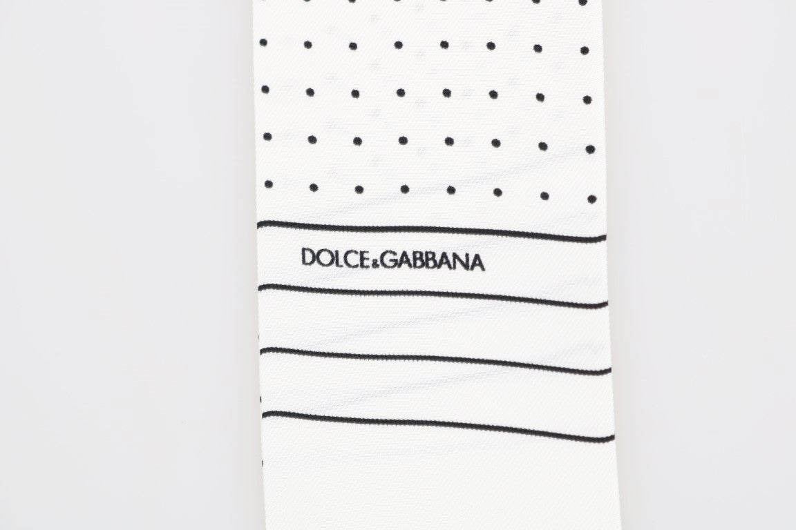 Dolce & Gabbana Elegant Silk Polka Dot Men's Scarf Wrap - KALAJ