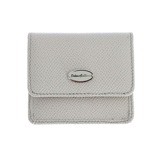 Dolce & Gabbana Sleek White Leather Condom Case Wallet - KALAJ